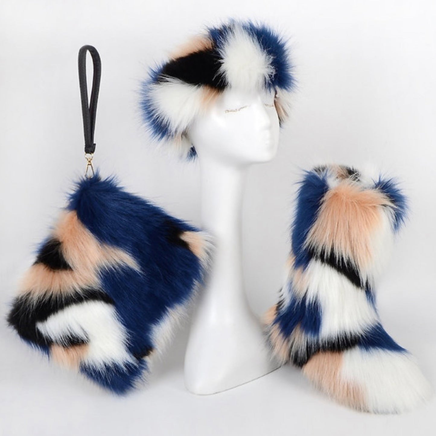 Colorful Faux fur boots