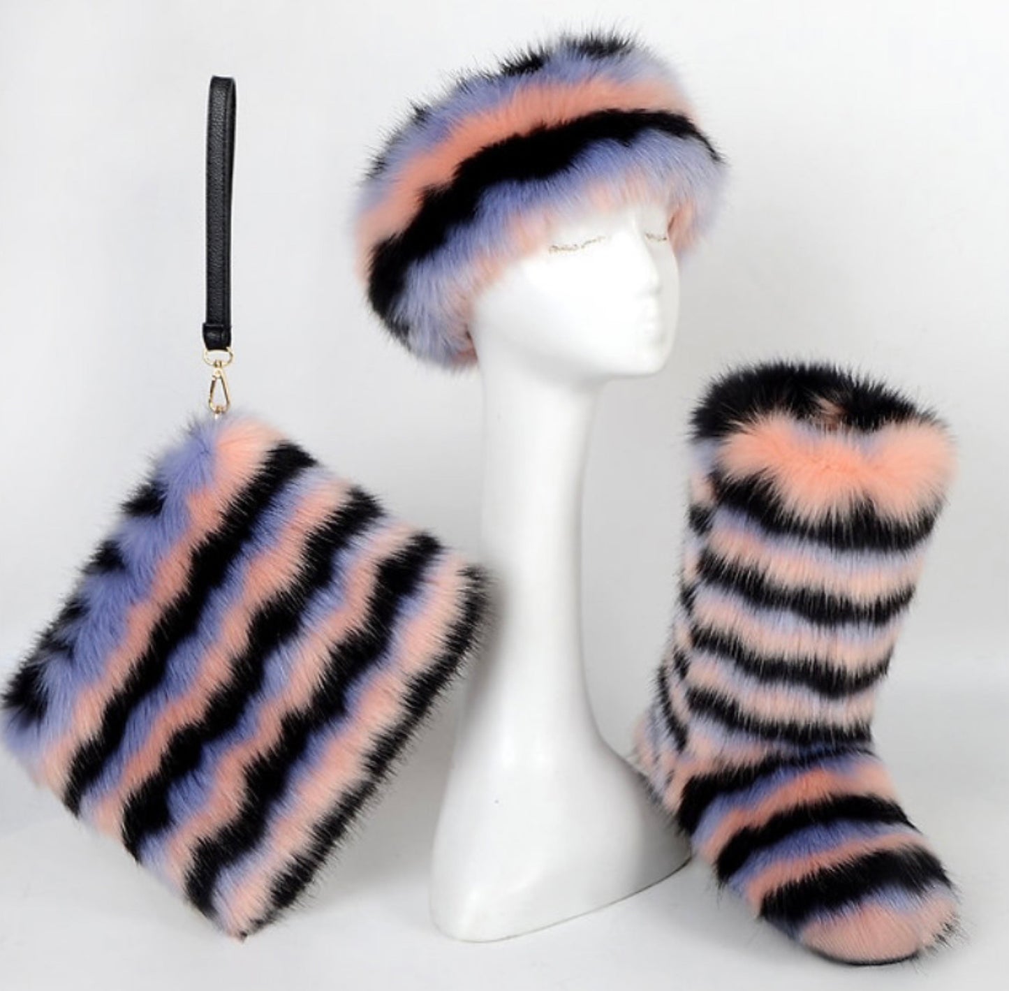 Colorful Faux fur boots