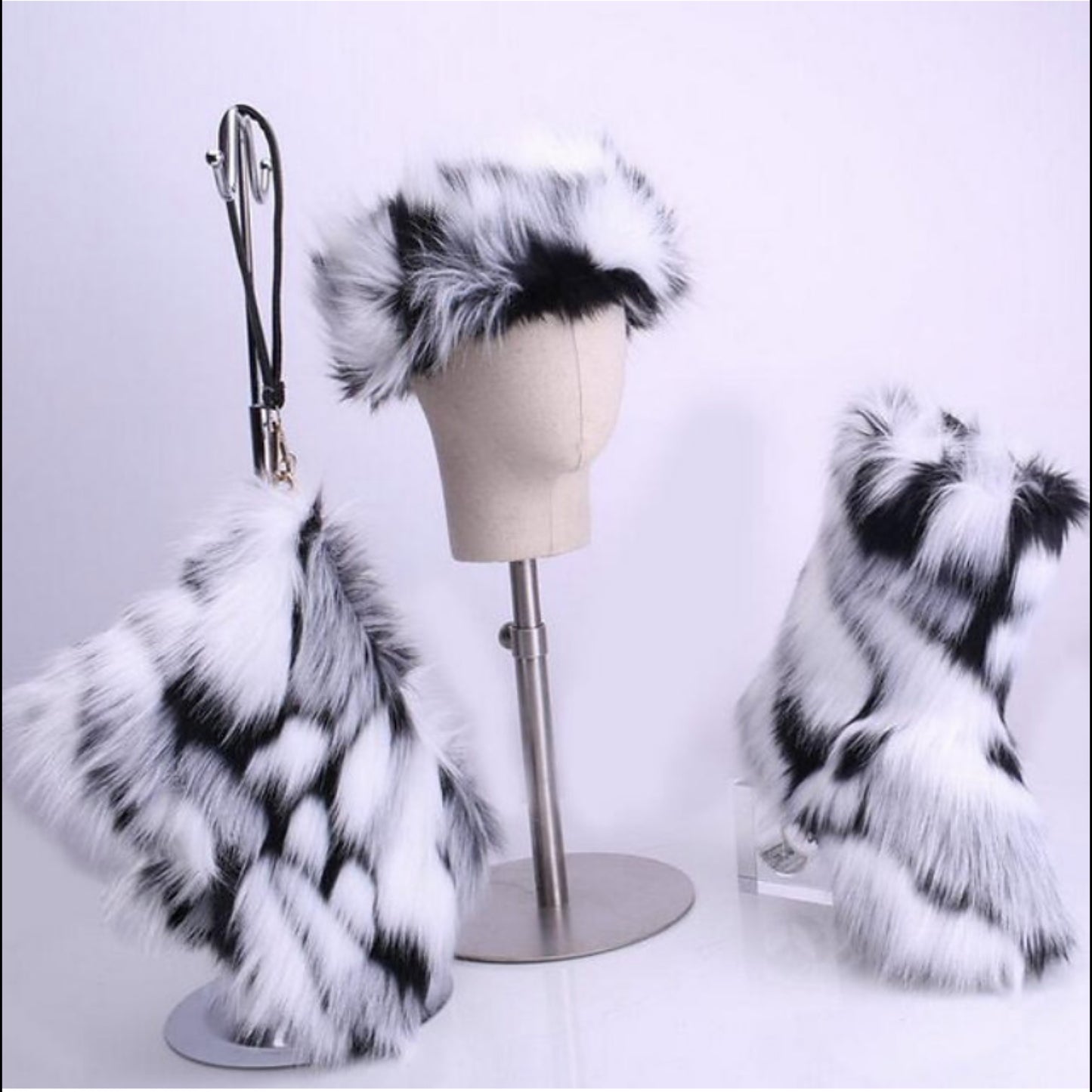 Colorful Faux fur boots