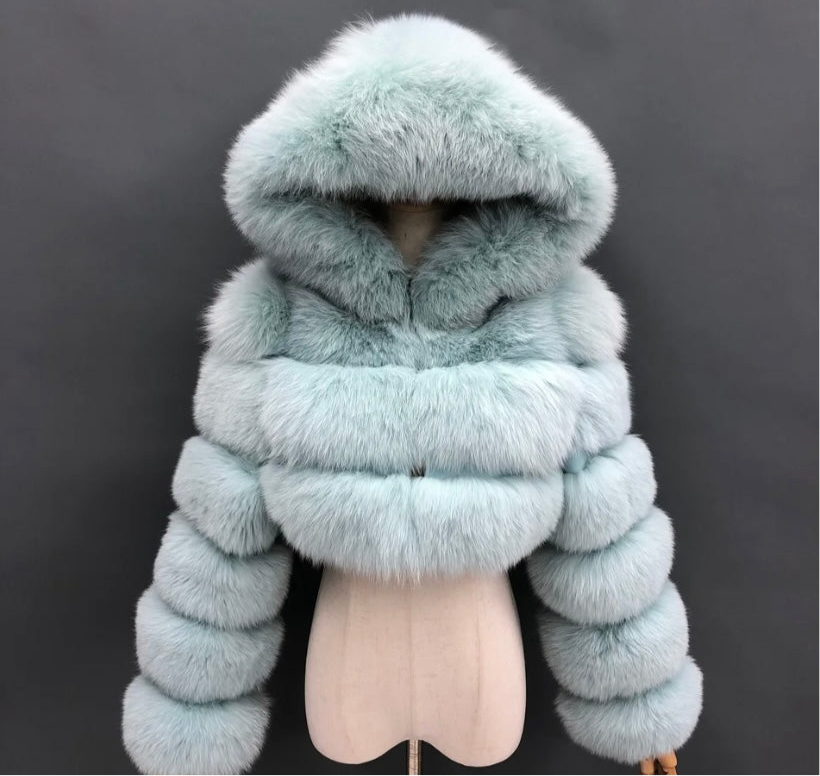 Real fox fur coats