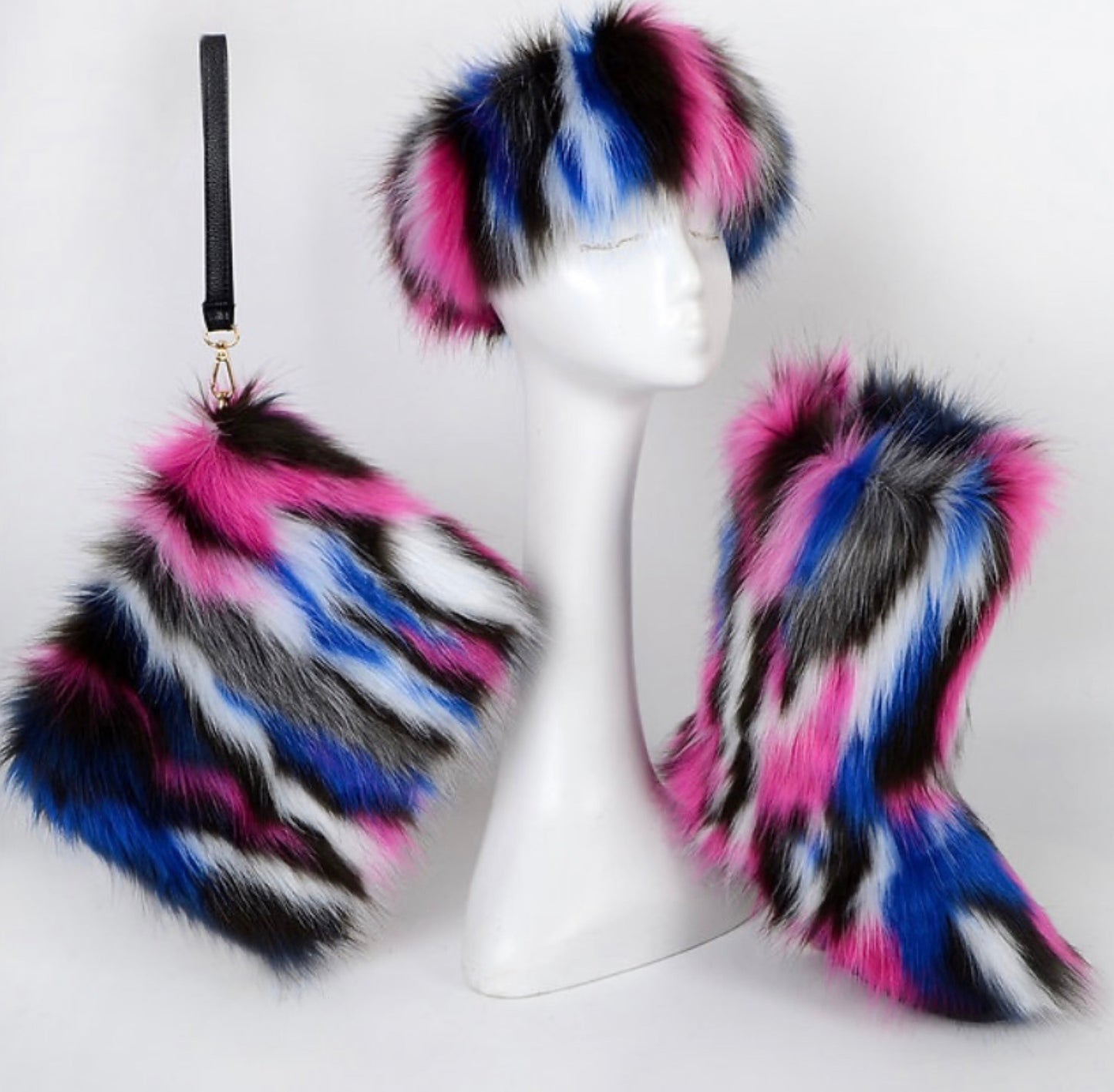 Colorful Faux fur boots