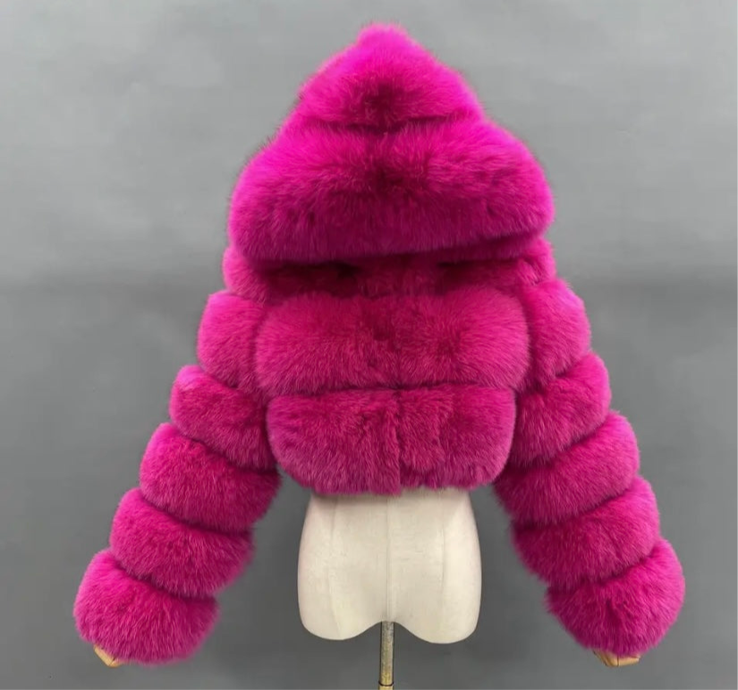 Real fox fur coats