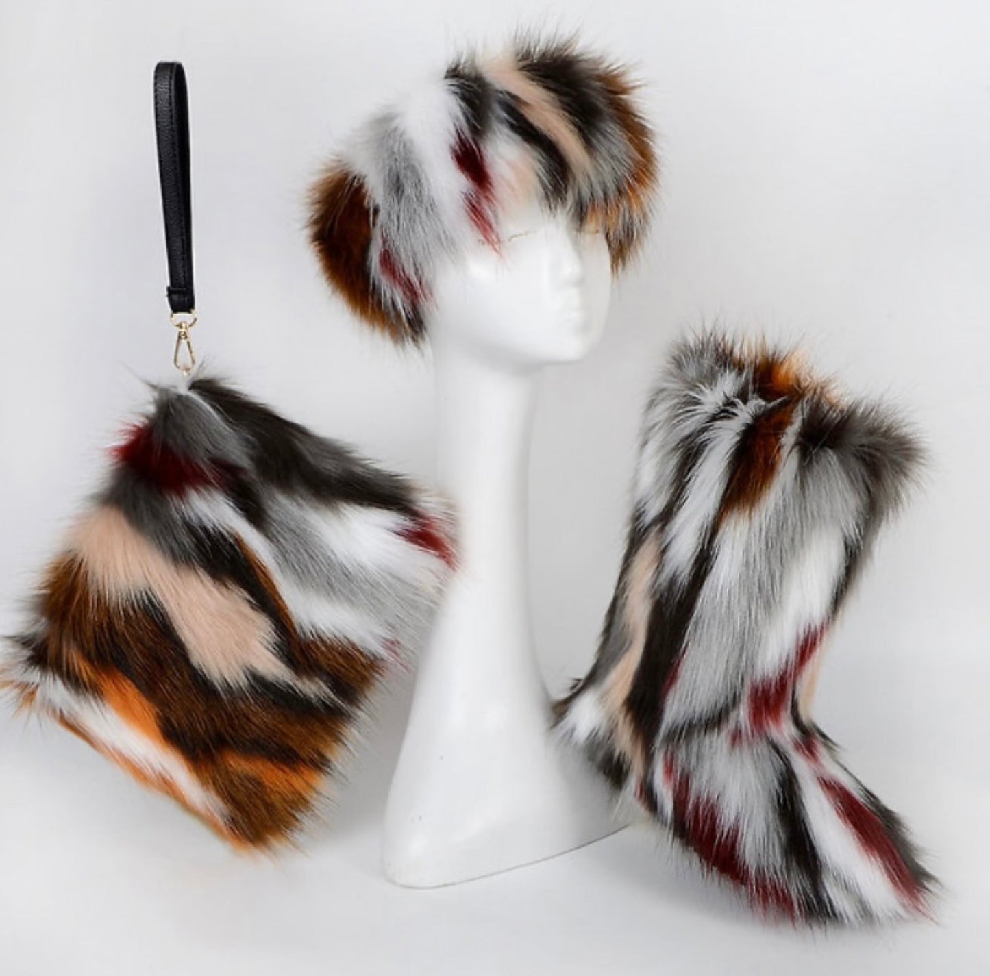 Colorful Faux fur boots