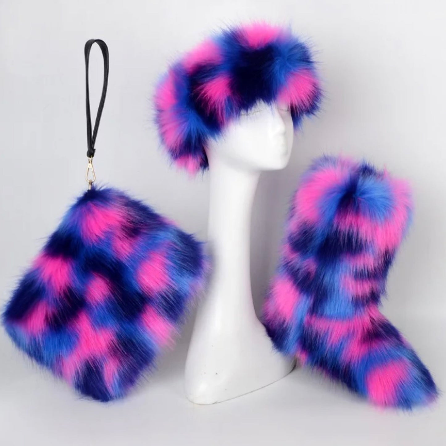 Colorful Faux fur boots