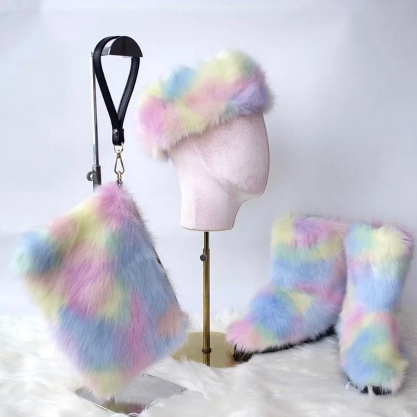 Colorful Faux fur boots