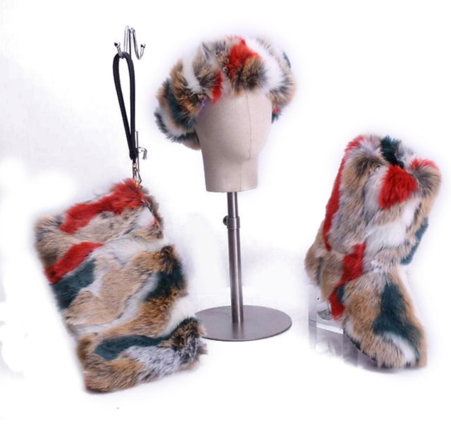 Colorful Faux fur boots