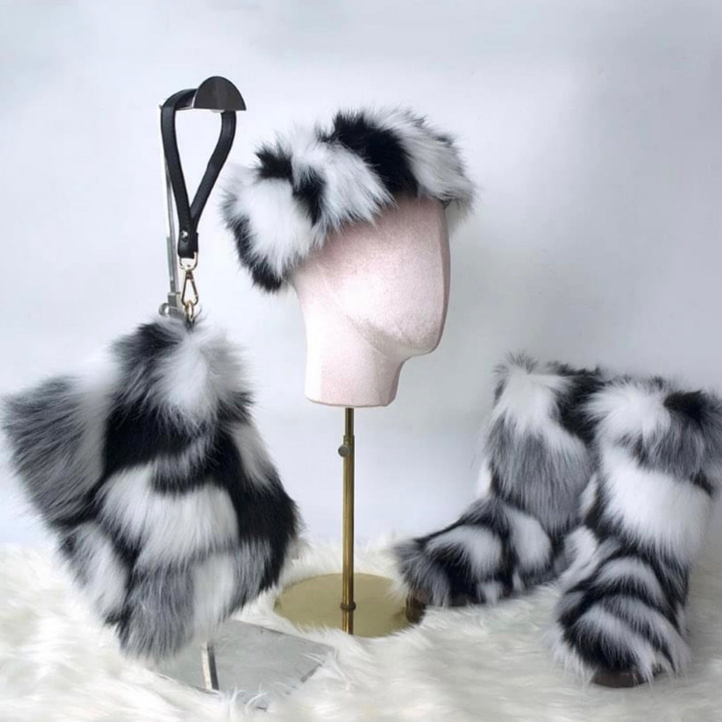 Colorful Faux fur boots