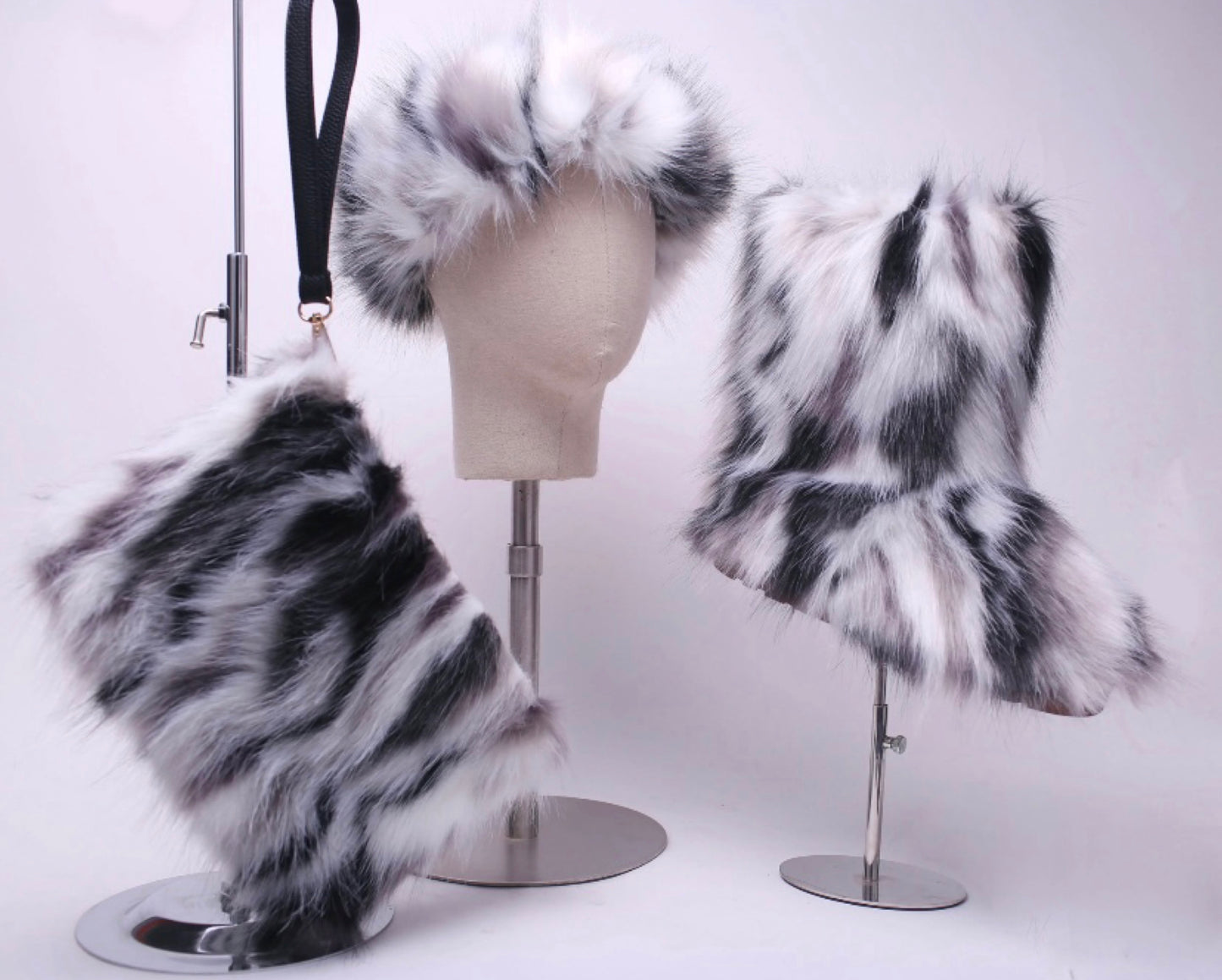 Colorful Faux fur boot set