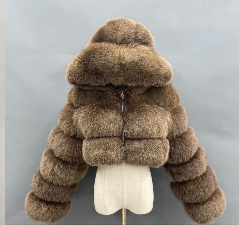 Real fox fur coats