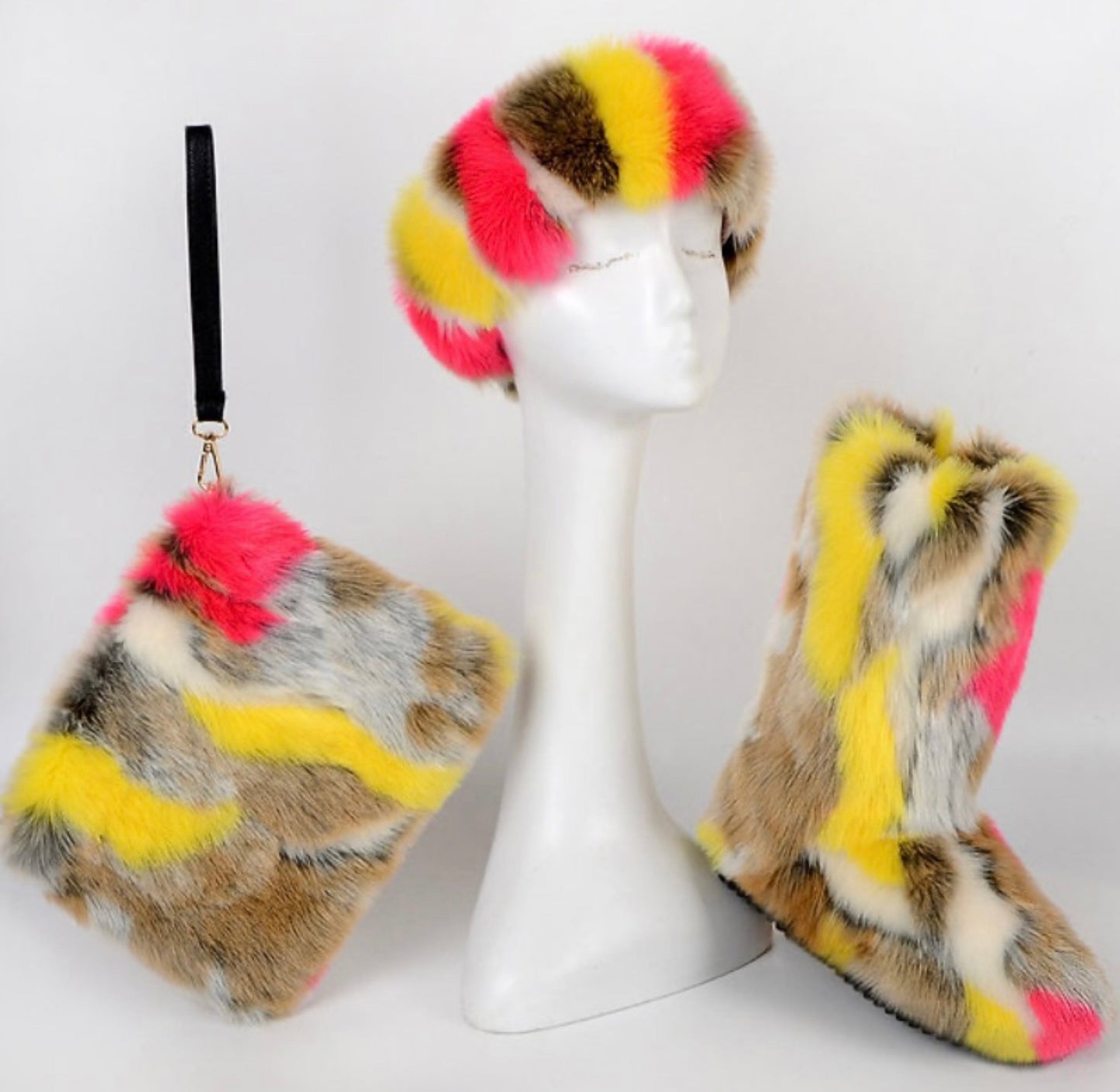 Colorful Faux fur boots