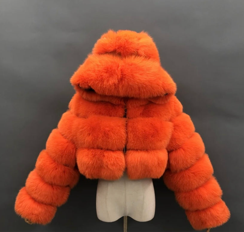 Real fox fur coats