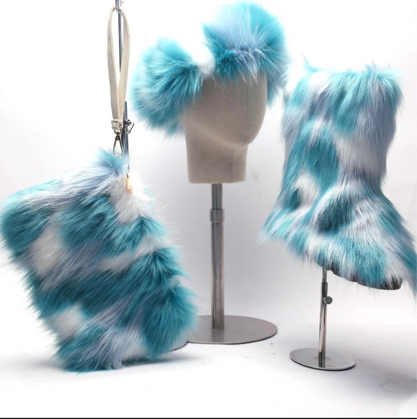 Colorful Faux fur boot set