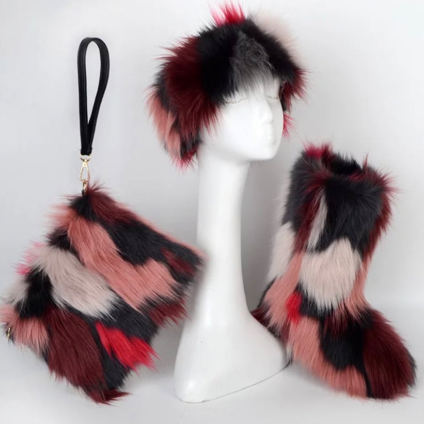 Colorful Faux fur boots