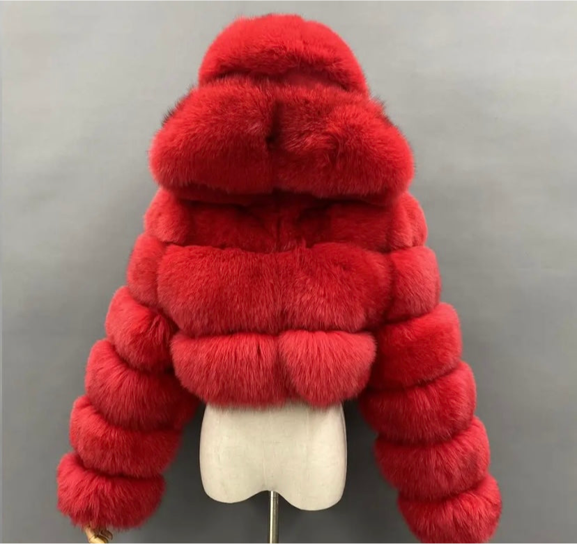 Real fox fur coats
