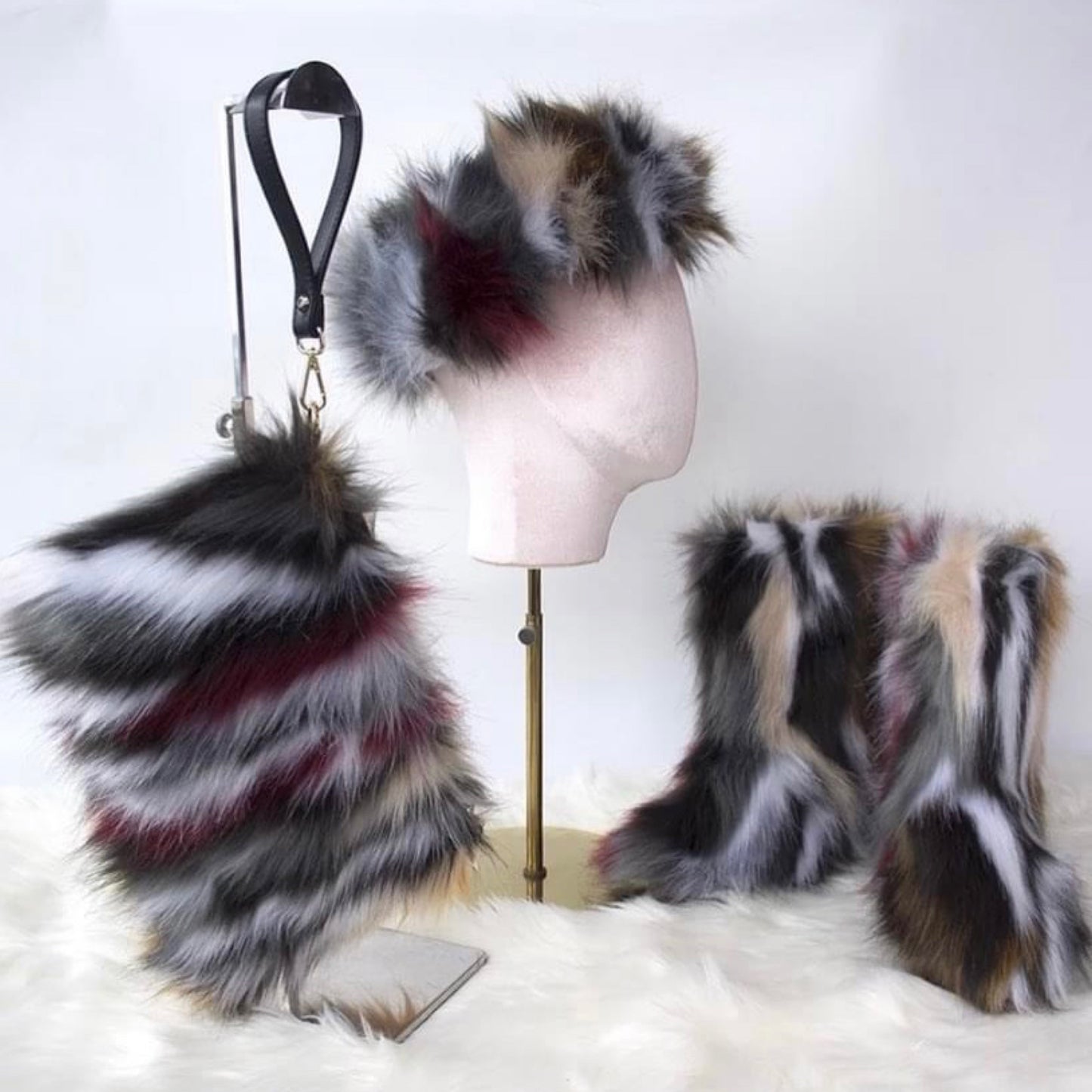 Colorful Faux fur boots