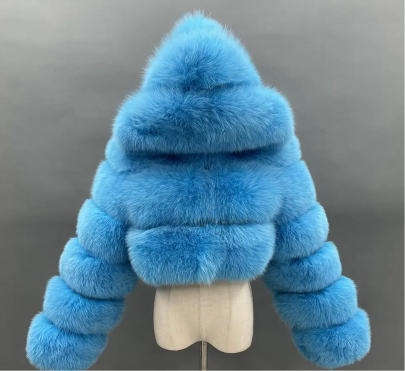 Real fox fur coats