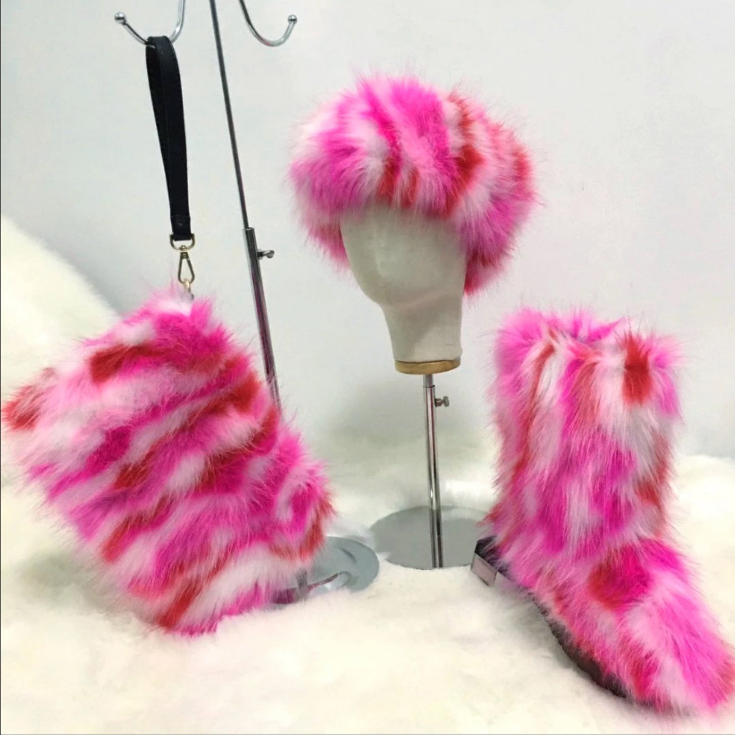 Colorful Faux fur boots