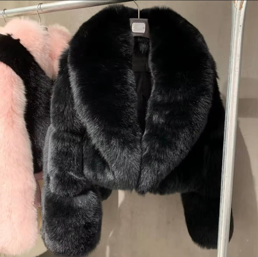 Blue white fox coat