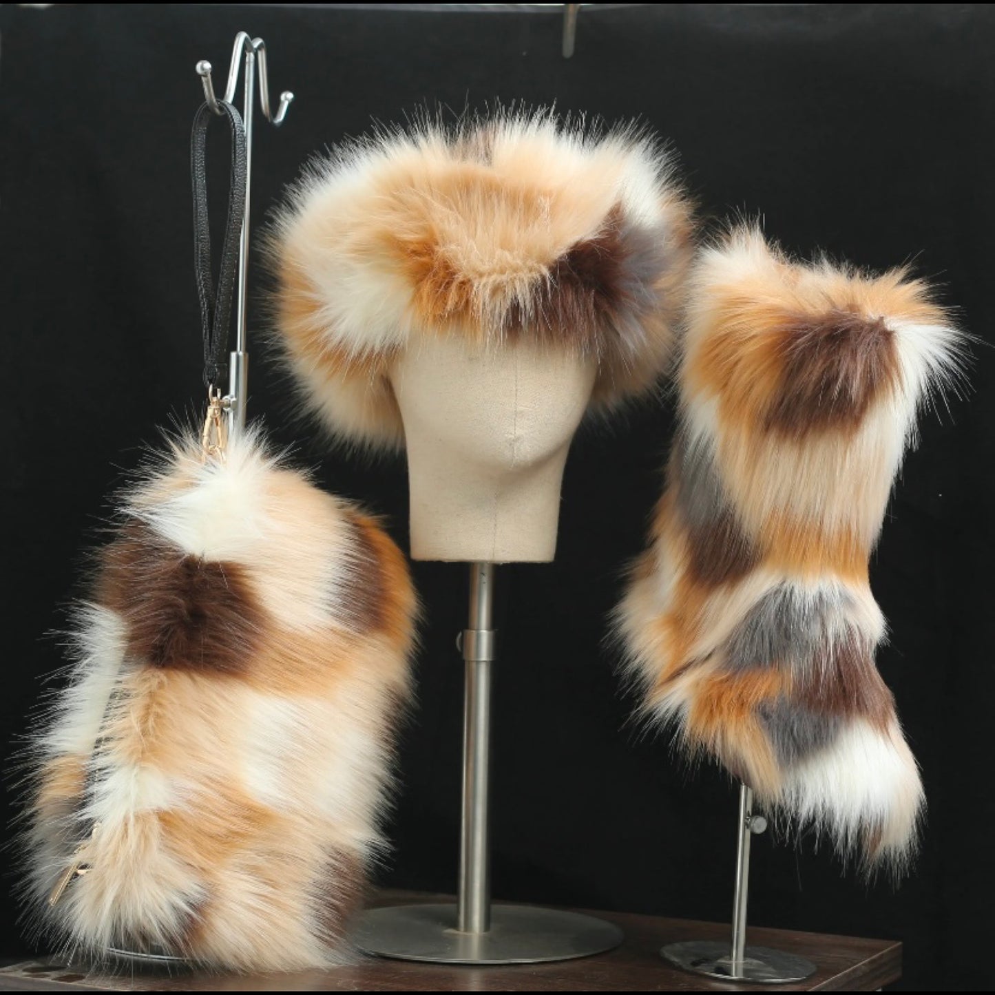 Colorful Faux fur boot set