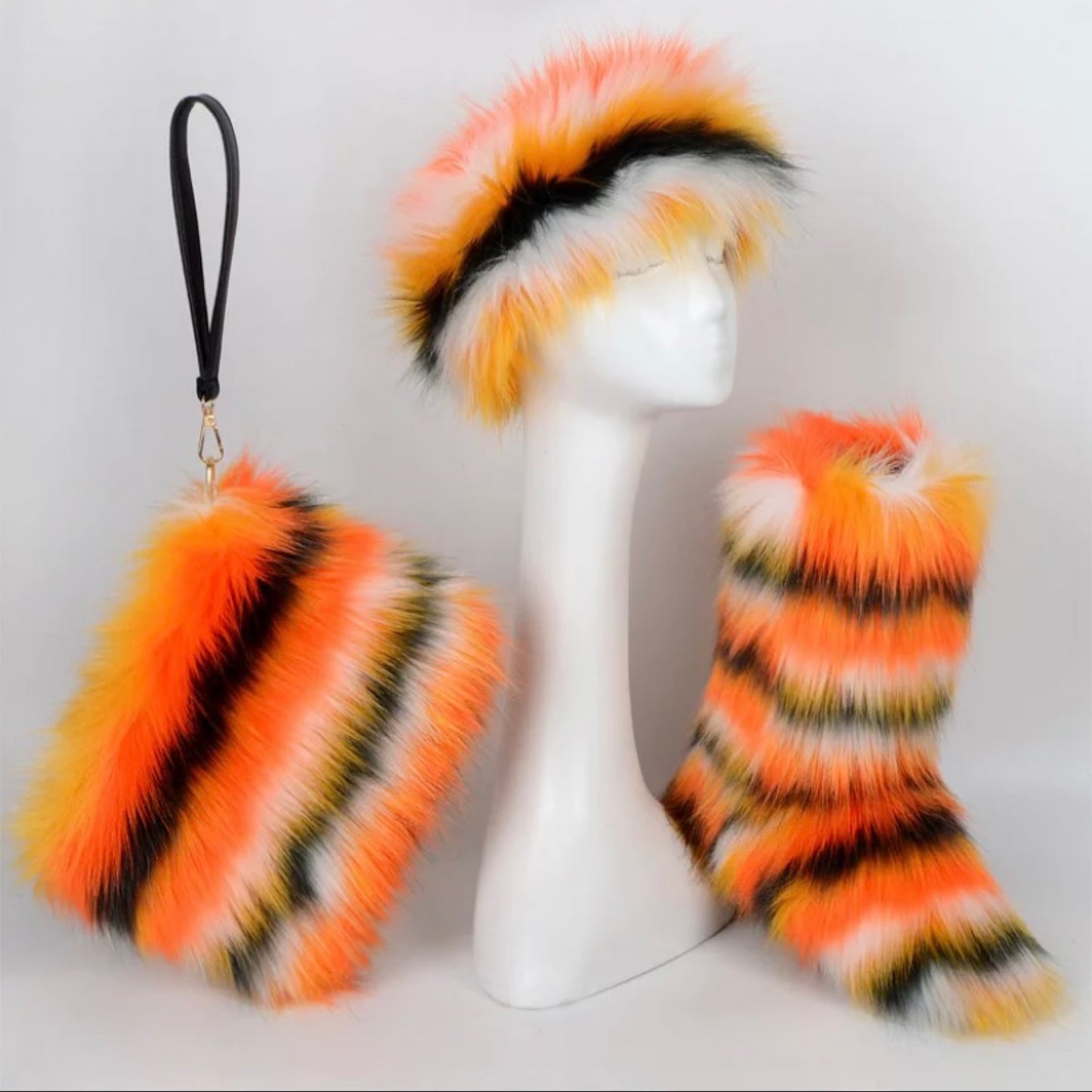 Colorful Faux fur boots