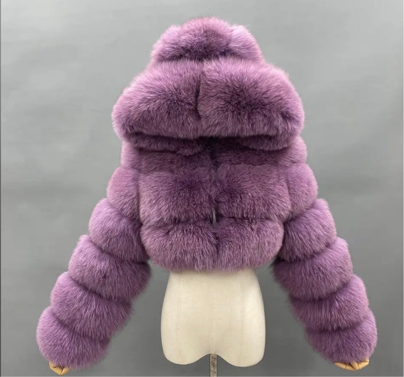 Real fox fur coats