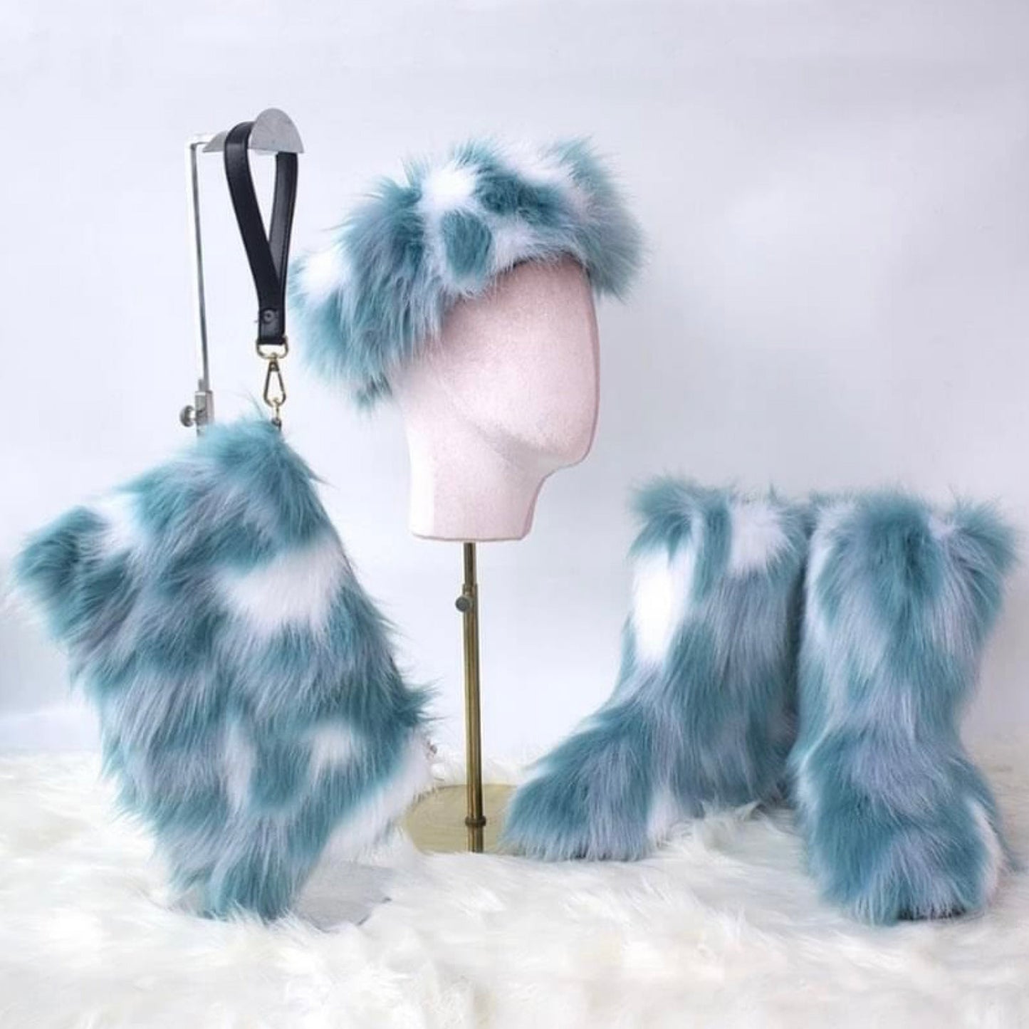 Colorful Faux fur boots