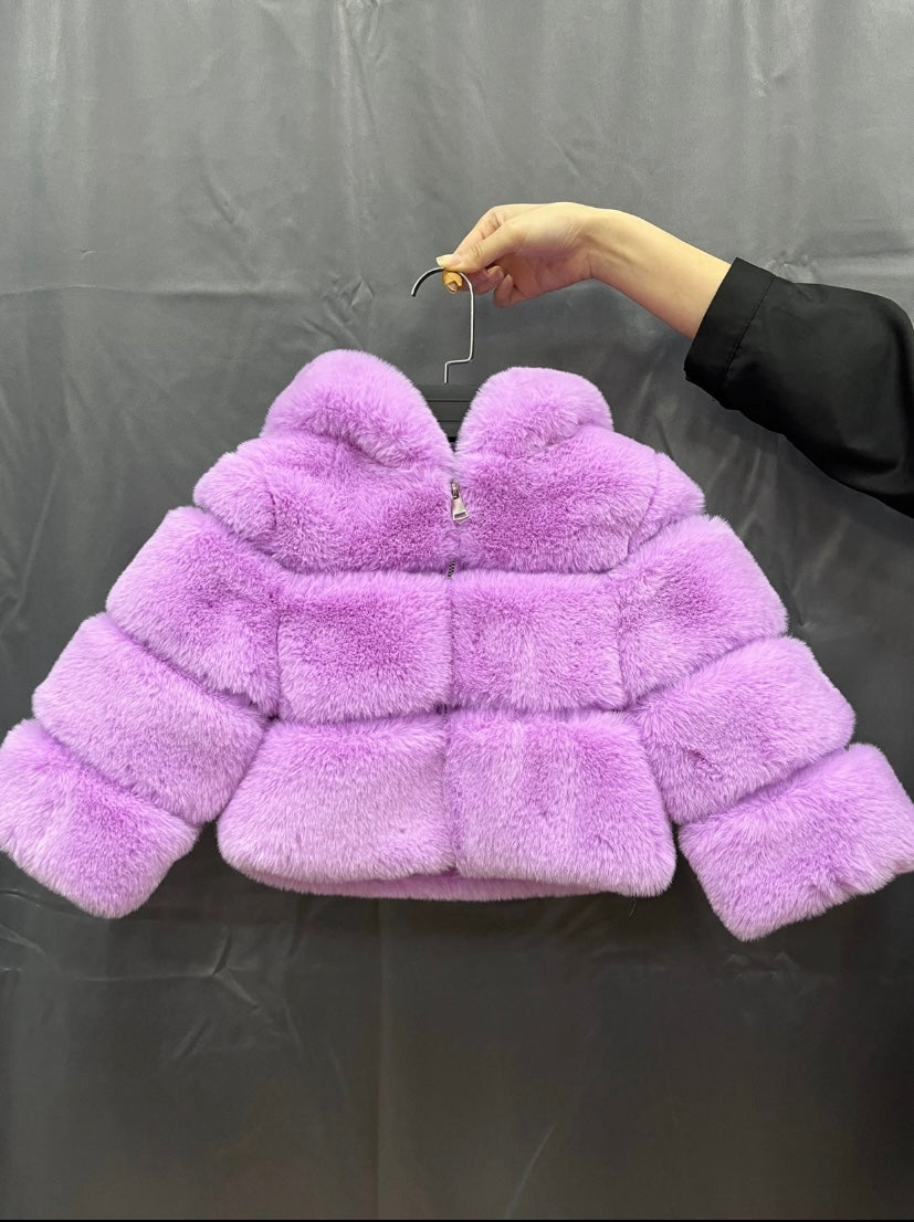 Little girls faux fur coats